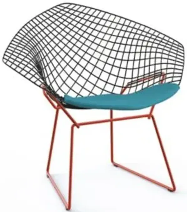Bertoia Two-Tone Diamond Chair with Seat Cushion