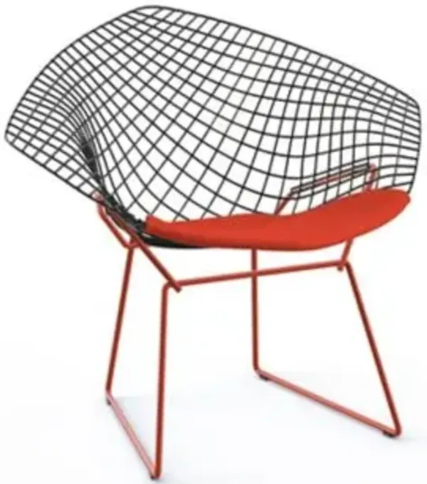 Bertoia Two-Tone Diamond Chair with Seat Cushion