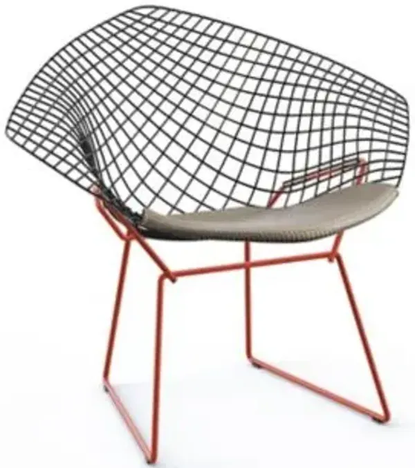 Bertoia Two-Tone Diamond Chair with Seat Cushion