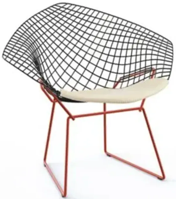 Bertoia Two-Tone Diamond Chair with Seat Cushion