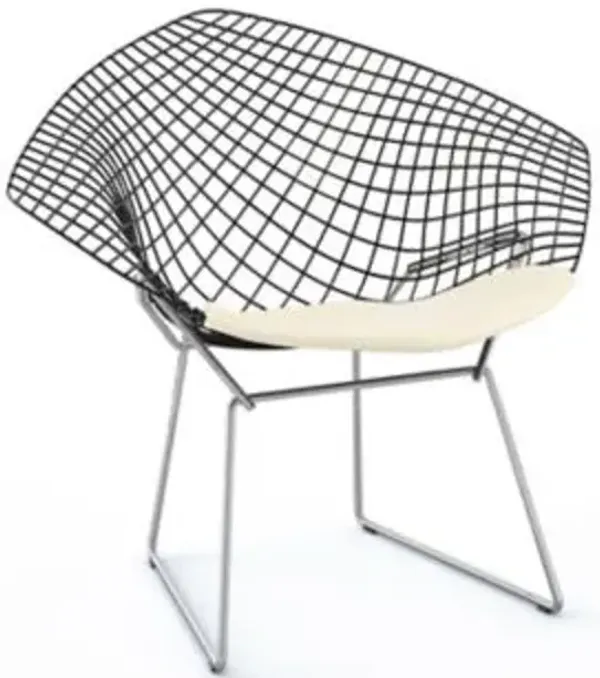 Bertoia Two-Tone Diamond Chair with Seat Cushion