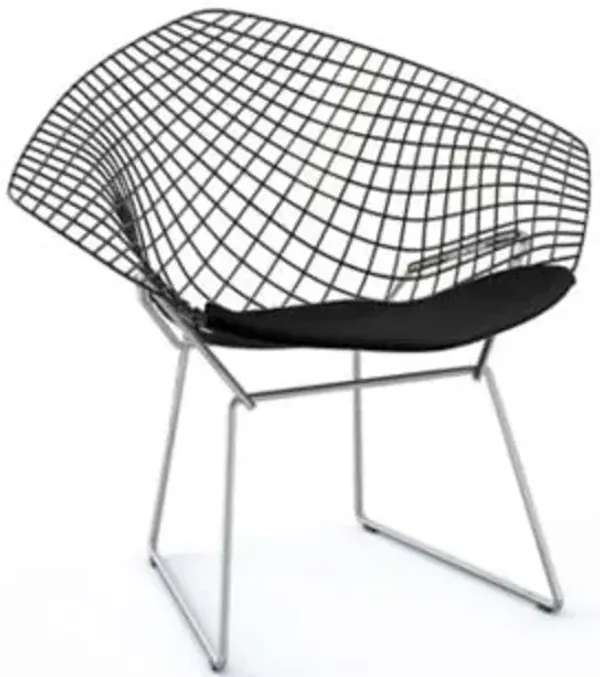 Bertoia Two-Tone Diamond Chair with Seat Cushion