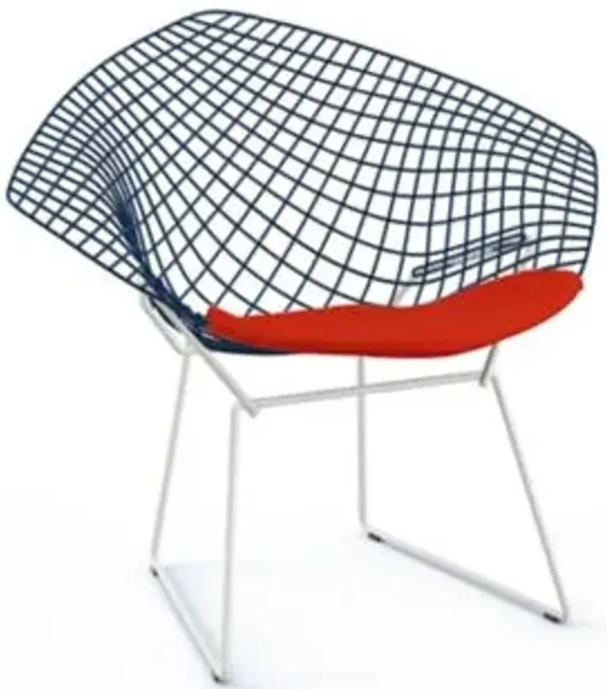 Bertoia Two-Tone Diamond Chair with Seat Cushion