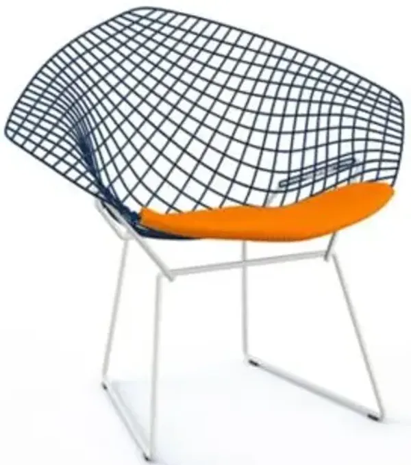 Bertoia Two-Tone Diamond Chair with Seat Cushion