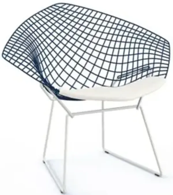 Bertoia Two-Tone Diamond Chair with Seat Cushion