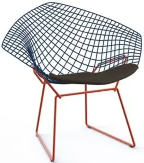 Bertoia Two-Tone Diamond Chair with Seat Cushion