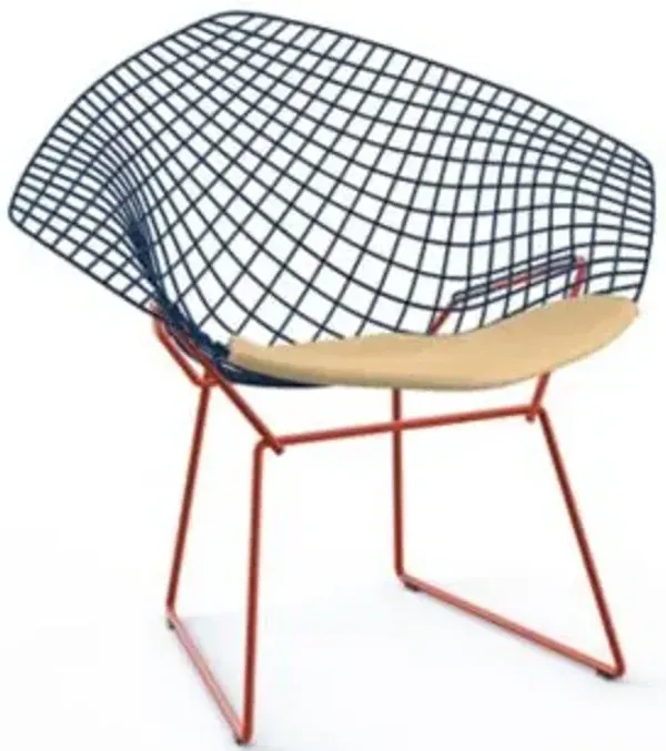 Bertoia Two-Tone Diamond Chair with Seat Cushion