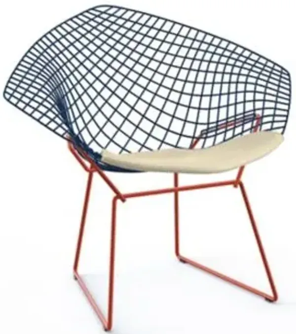 Bertoia Two-Tone Diamond Chair with Seat Cushion