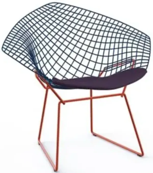 Bertoia Two-Tone Diamond Chair with Seat Cushion