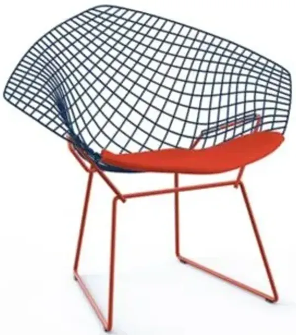 Bertoia Two-Tone Diamond Chair with Seat Cushion