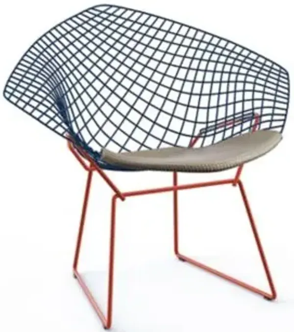 Bertoia Two-Tone Diamond Chair with Seat Cushion
