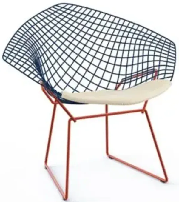 Bertoia Two-Tone Diamond Chair with Seat Cushion