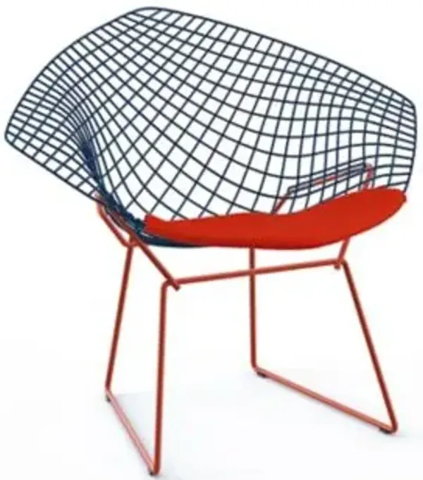 Bertoia Two-Tone Diamond Chair with Seat Cushion