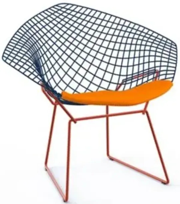 Bertoia Two-Tone Diamond Chair with Seat Cushion