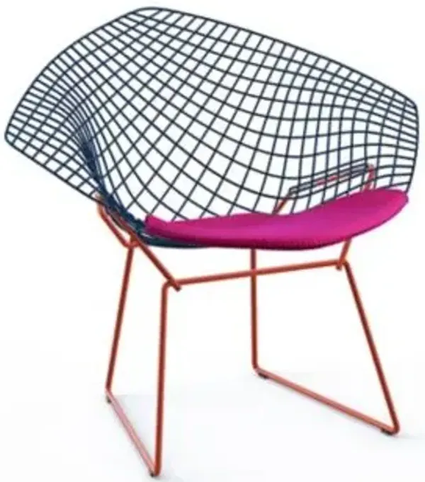 Bertoia Two-Tone Diamond Chair with Seat Cushion