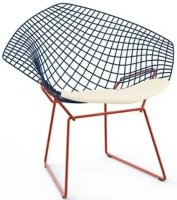Bertoia Two-Tone Diamond Chair with Seat Cushion