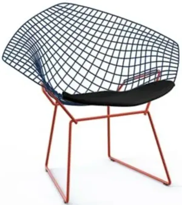 Bertoia Two-Tone Diamond Chair with Seat Cushion