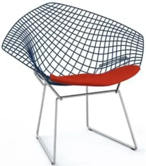 Bertoia Two-Tone Diamond Chair with Seat Cushion