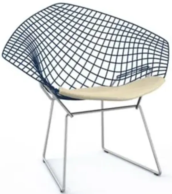 Bertoia Two-Tone Diamond Chair with Seat Cushion