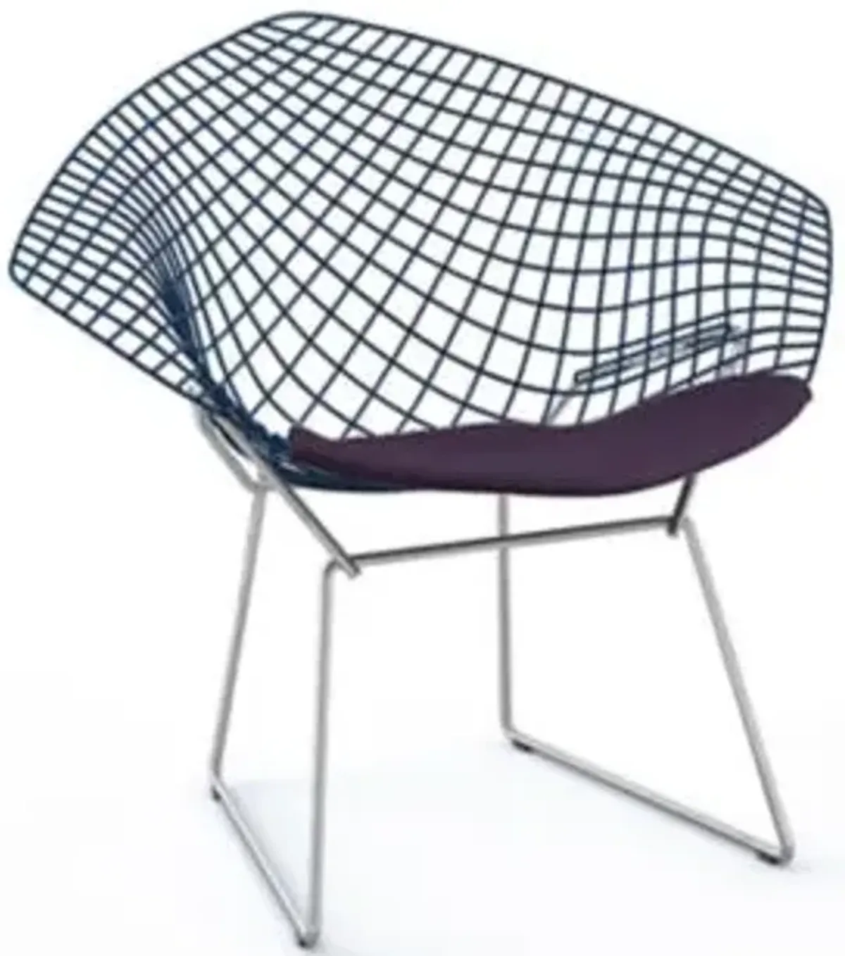 Bertoia Two-Tone Diamond Chair with Seat Cushion