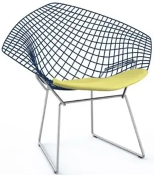 Bertoia Two-Tone Diamond Chair with Seat Cushion