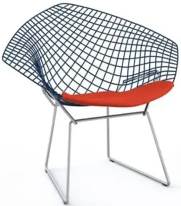 Bertoia Two-Tone Diamond Chair with Seat Cushion