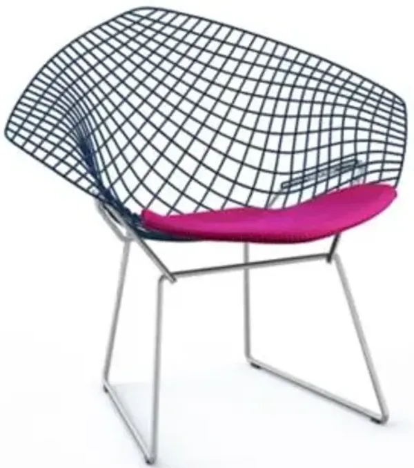 Bertoia Two-Tone Diamond Chair with Seat Cushion