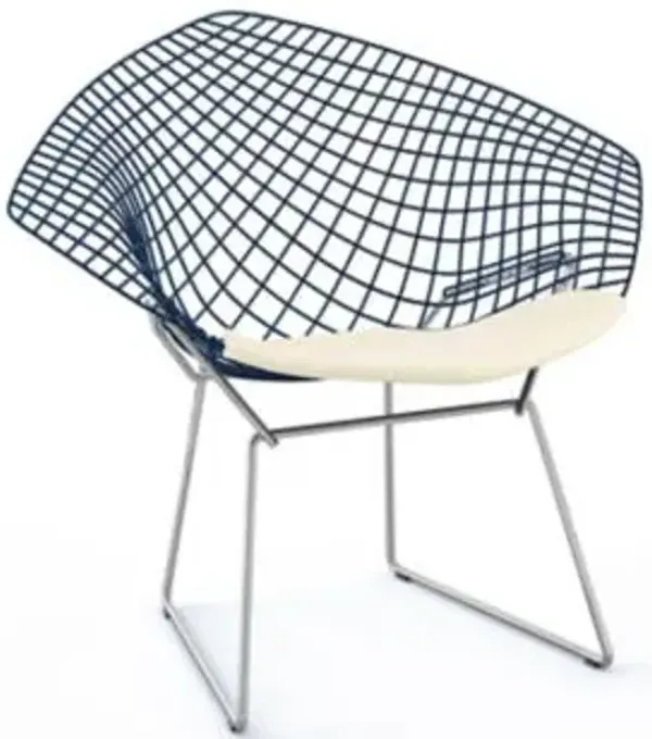 Bertoia Two-Tone Diamond Chair with Seat Cushion