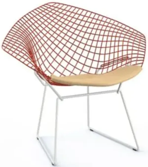 Bertoia Two-Tone Diamond Chair with Seat Cushion