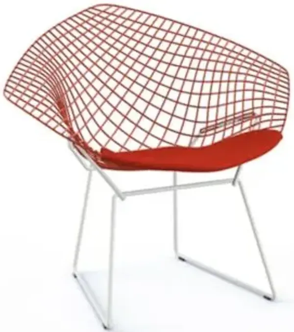 Bertoia Two-Tone Diamond Chair with Seat Cushion