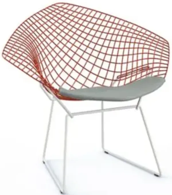 Bertoia Two-Tone Diamond Chair with Seat Cushion