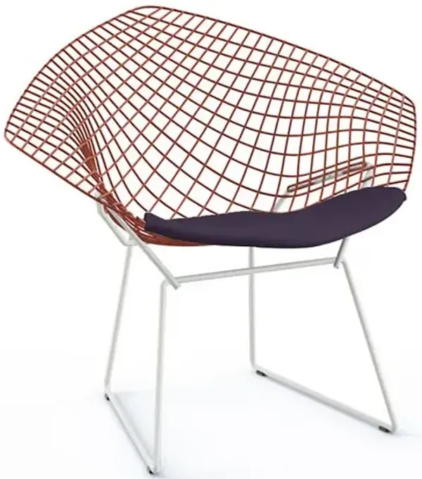 Bertoia Two-Tone Diamond Chair with Seat Cushion