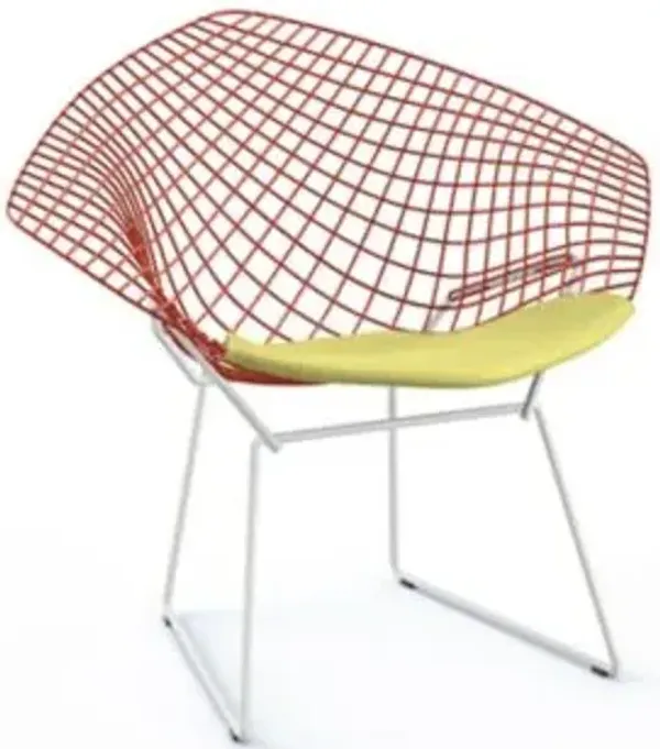Bertoia Two-Tone Diamond Chair with Seat Cushion