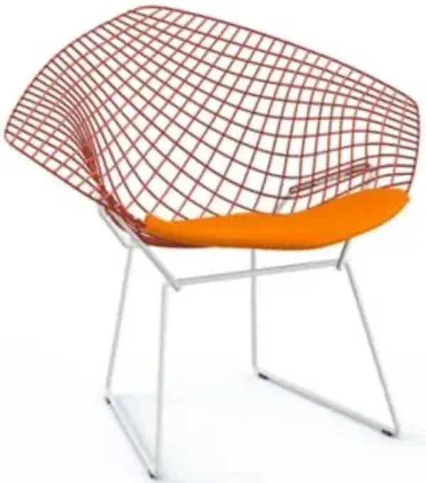 Bertoia Two-Tone Diamond Chair with Seat Cushion