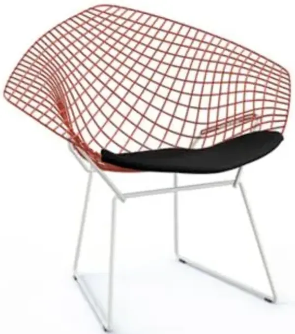 Bertoia Two-Tone Diamond Chair with Seat Cushion