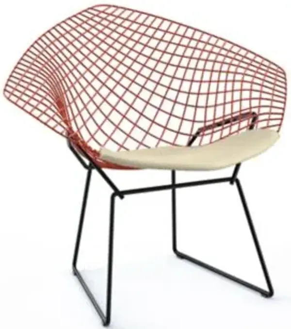 Bertoia Two-Tone Diamond Chair with Seat Cushion