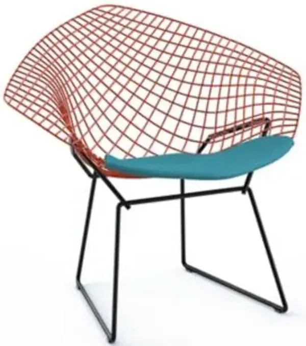 Bertoia Two-Tone Diamond Chair with Seat Cushion