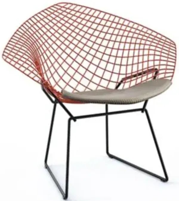 Bertoia Two-Tone Diamond Chair with Seat Cushion