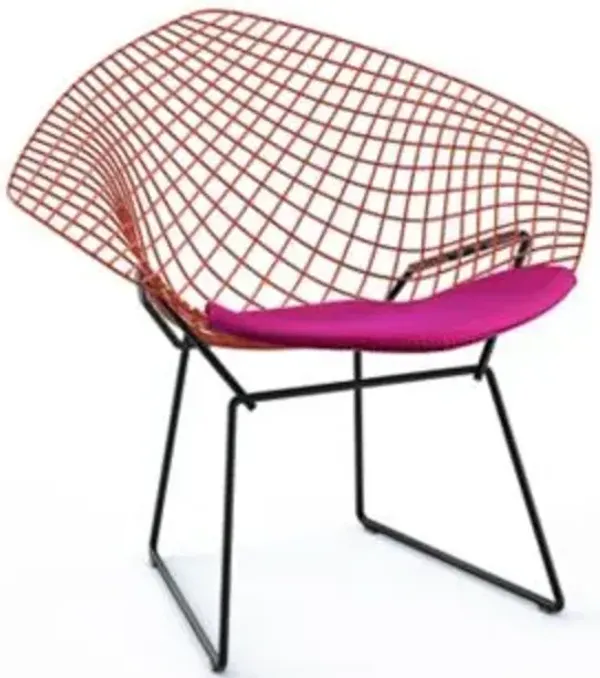 Bertoia Two-Tone Diamond Chair with Seat Cushion