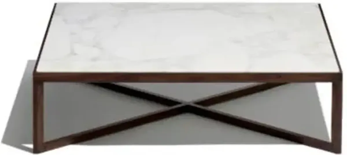 Krusin Square Coffee Table with Marble Table Top