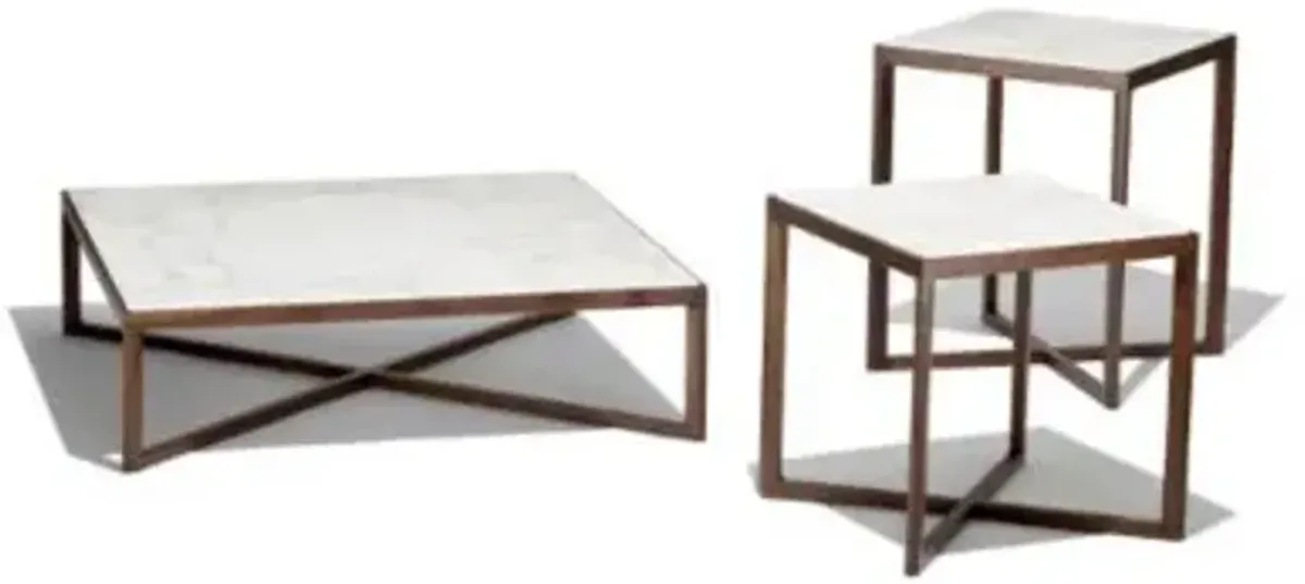Krusin Square Coffee Table with Marble Table Top