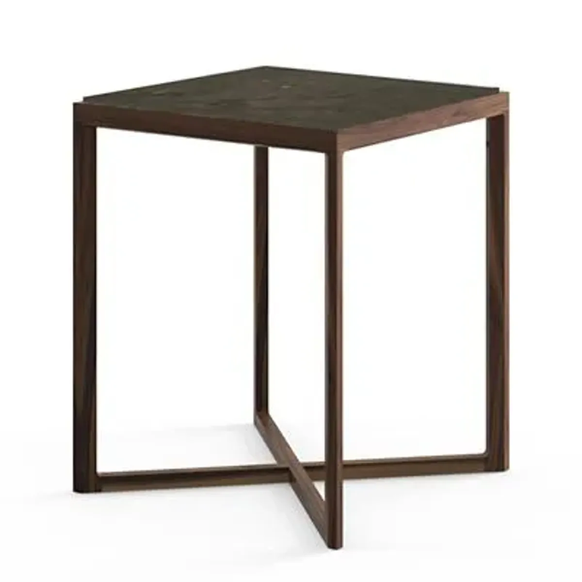 Krusin Square Tall Side Table with Marble Table Top
