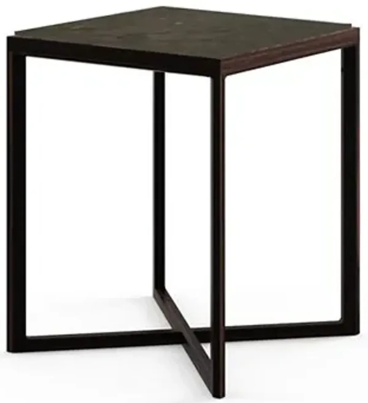 Krusin Square Tall Side Table with Marble Table Top