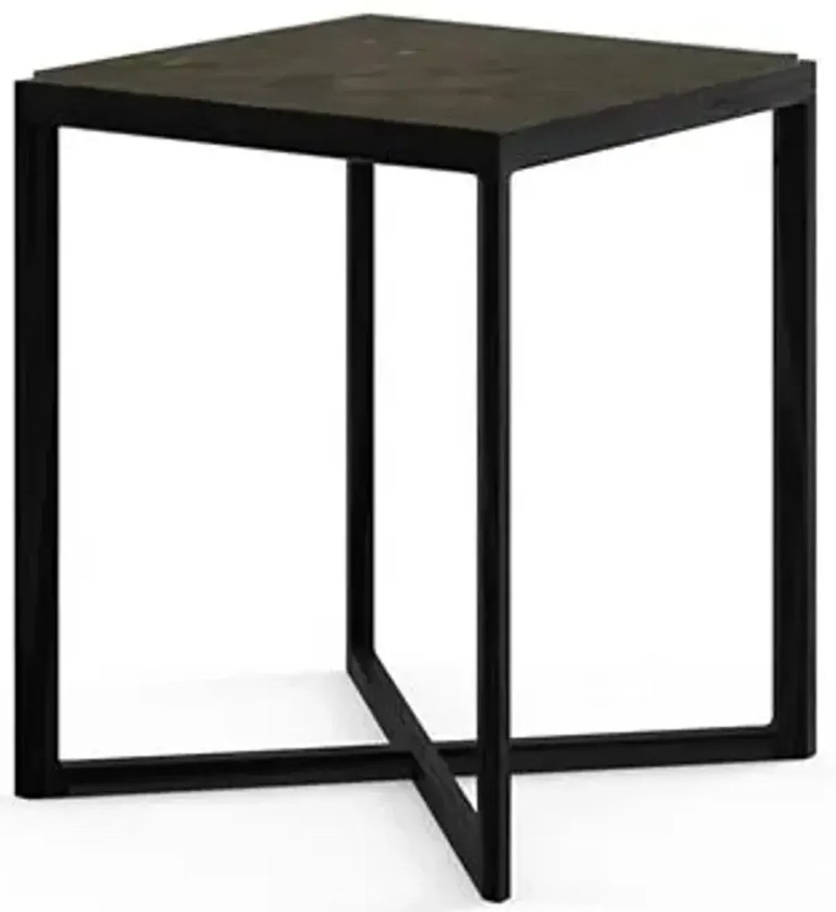 Krusin Square Tall Side Table with Marble Table Top