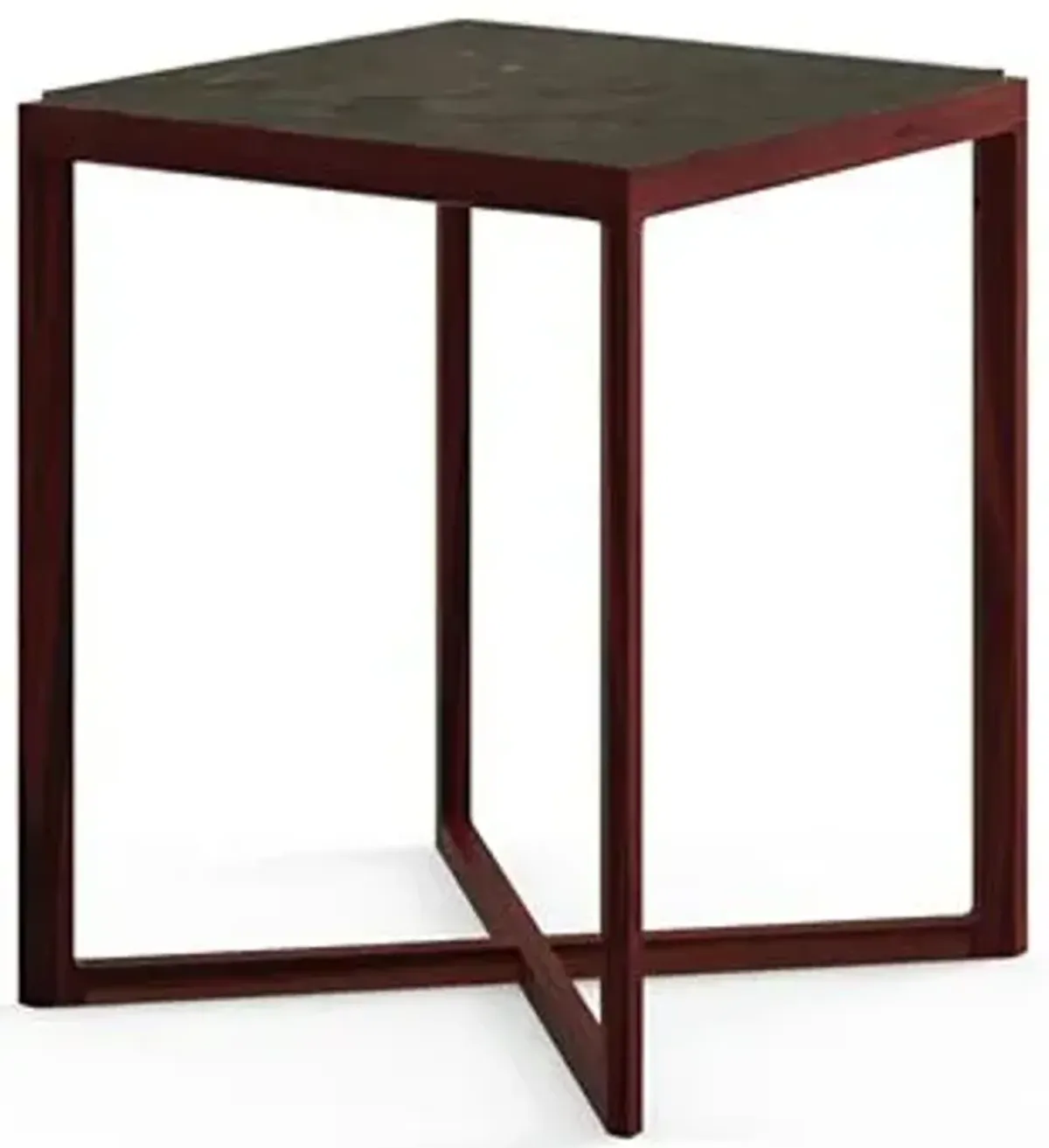 Krusin Square Tall Side Table with Marble Table Top