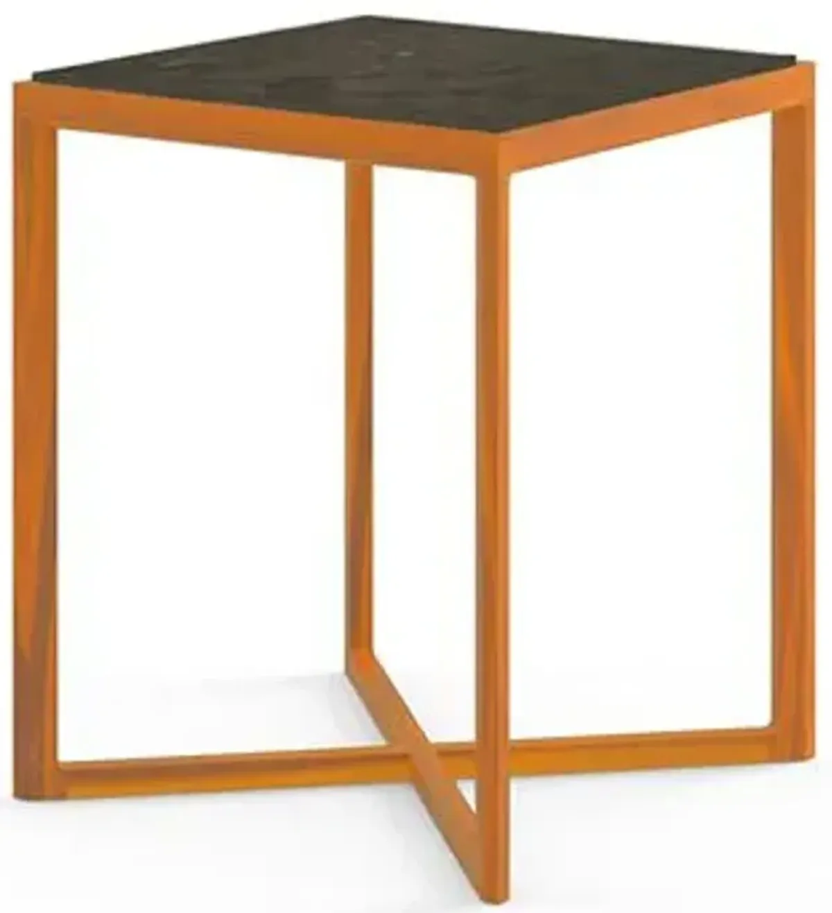 Krusin Square Tall Side Table with Marble Table Top