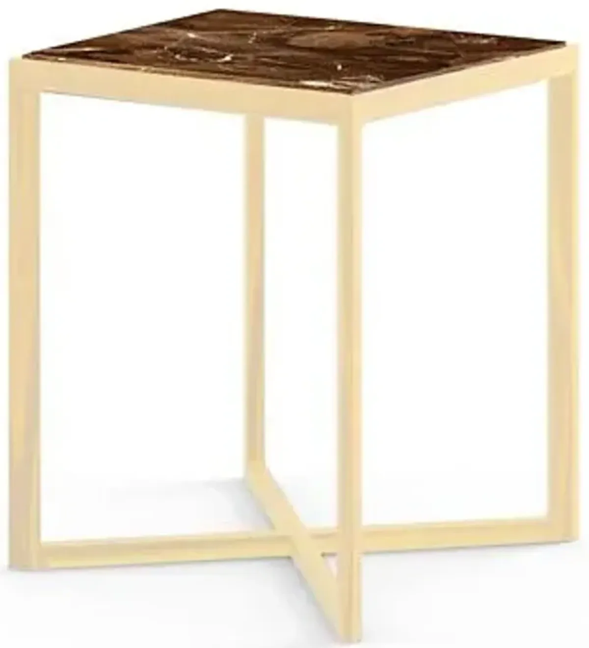 Krusin Square Tall Side Table with Marble Table Top