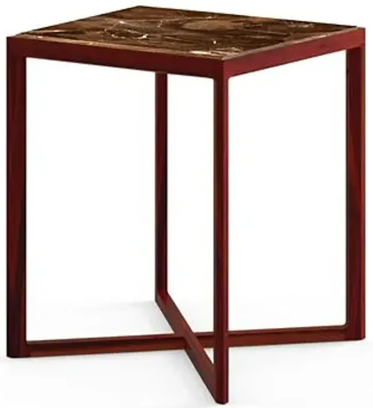 Krusin Square Tall Side Table with Marble Table Top