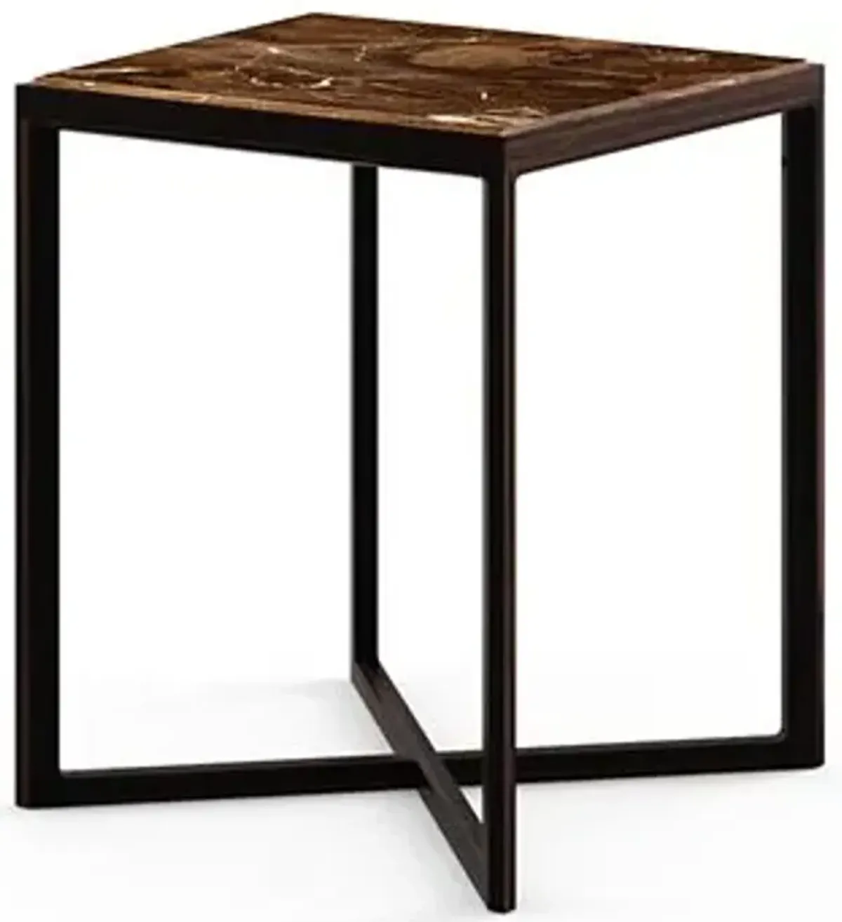 Krusin Square Tall Side Table with Marble Table Top