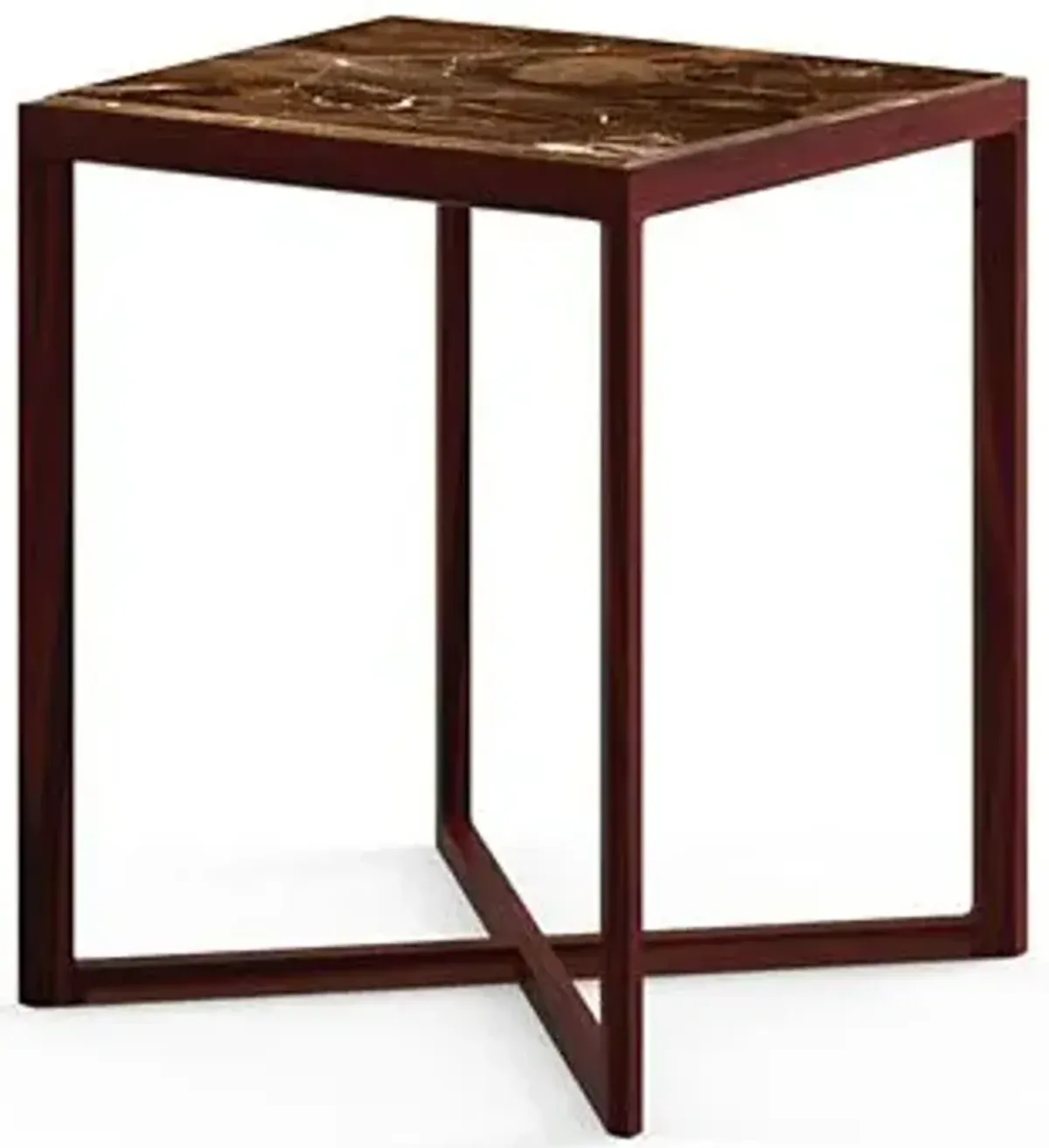 Krusin Square Tall Side Table with Marble Table Top